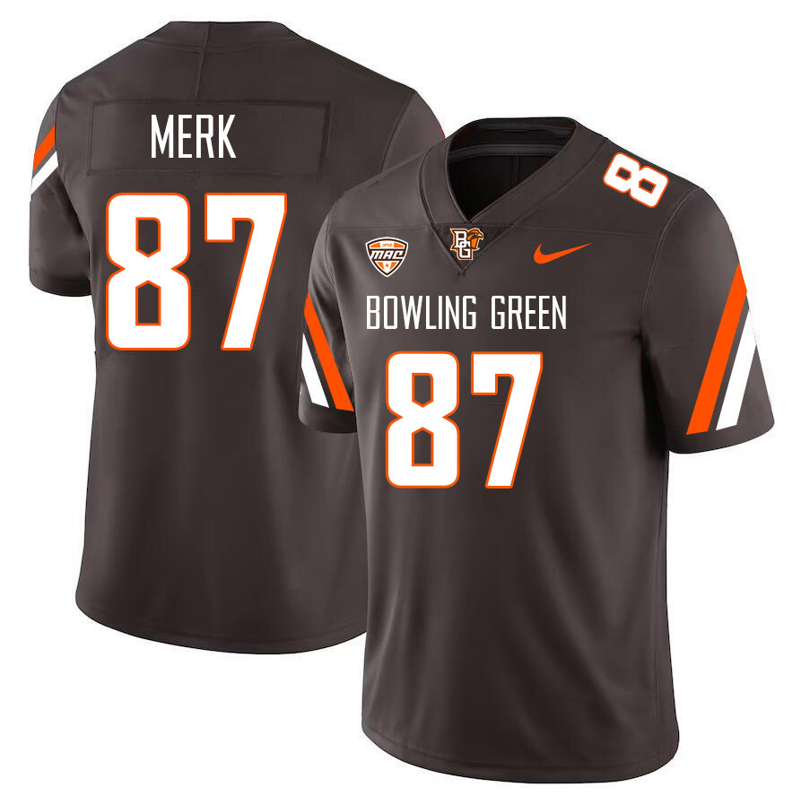 Bowling Green Falcons #87 Jared Merk College Football Jerseys Stitched Sale-Brown